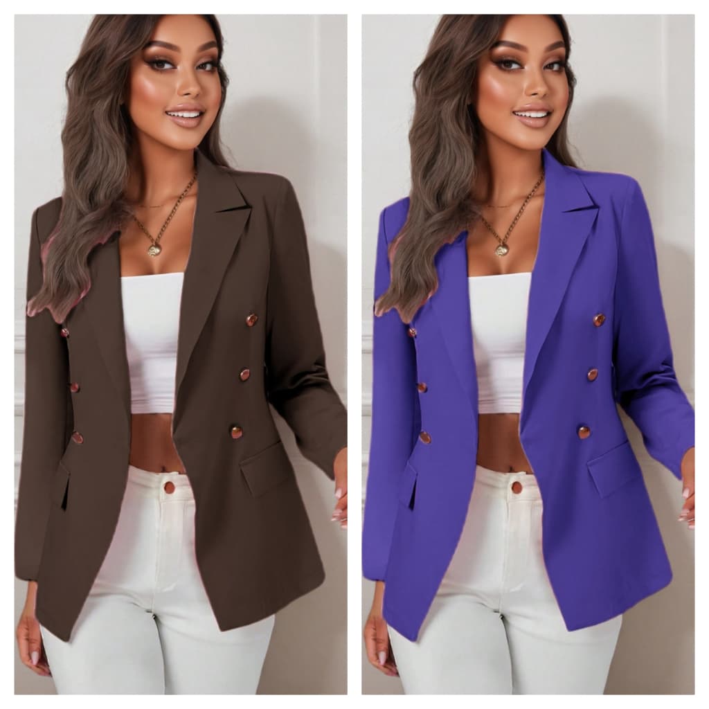 Kit 2 Blazer alfaiataria feminino Max/csaco, blazer com botões