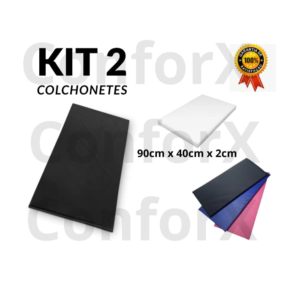 KIT 2 colchonetes 90cmx40cmx2cm Espuma D23 Exercicios Abdominais Ginastica Trocador Treino
