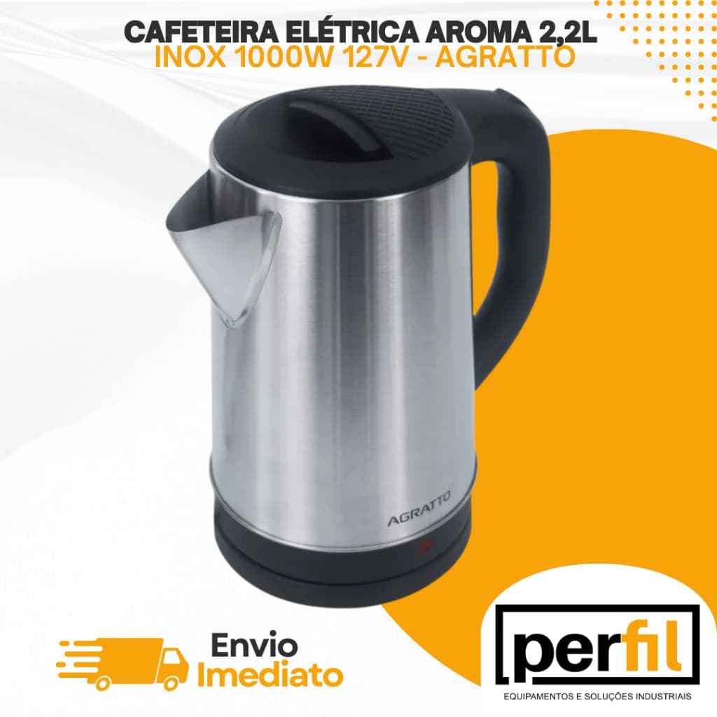 Chaleira Elétrica Aroma 2,2L 1000W Inox 127V