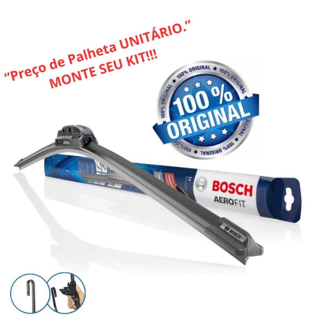 Palheta Limpador Parabrisa Carro Silicone Bosch Aerofit Par Astra Celta Corsa Monza Prisma Escort Kia Land Rover