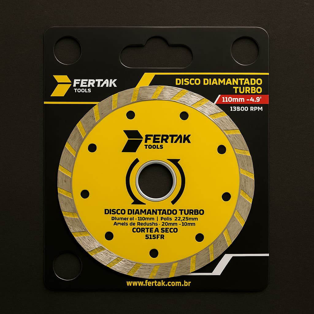 Kit 5 Disco Diamantado Turbo 110mm 4,3 Pol Extra Fino Corte