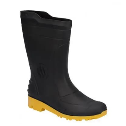 Bota Cano Médio Pegaforte em Borracha PVC - Preto - CA 3151