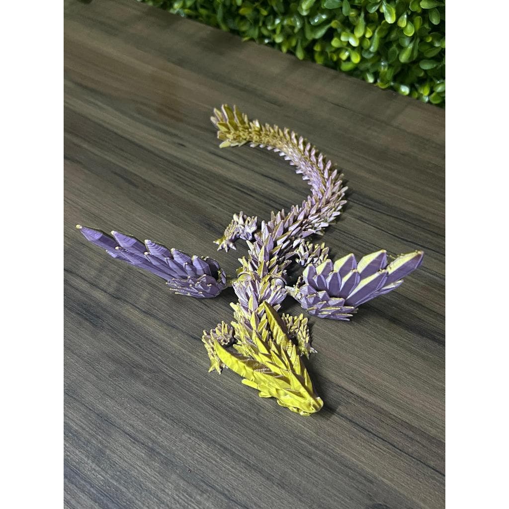 Dragão Articulado Preto 26 cm – Impressão 3D/duas cores/Asas Ajustáveis/ Colecionável/brinquedo/diversão