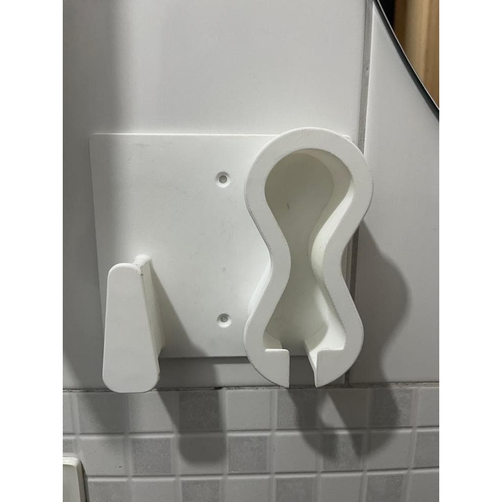 Suporte de parede Prancha/Chapinha/Alisador com enrolador de cabo. Acompanha fita para fixação