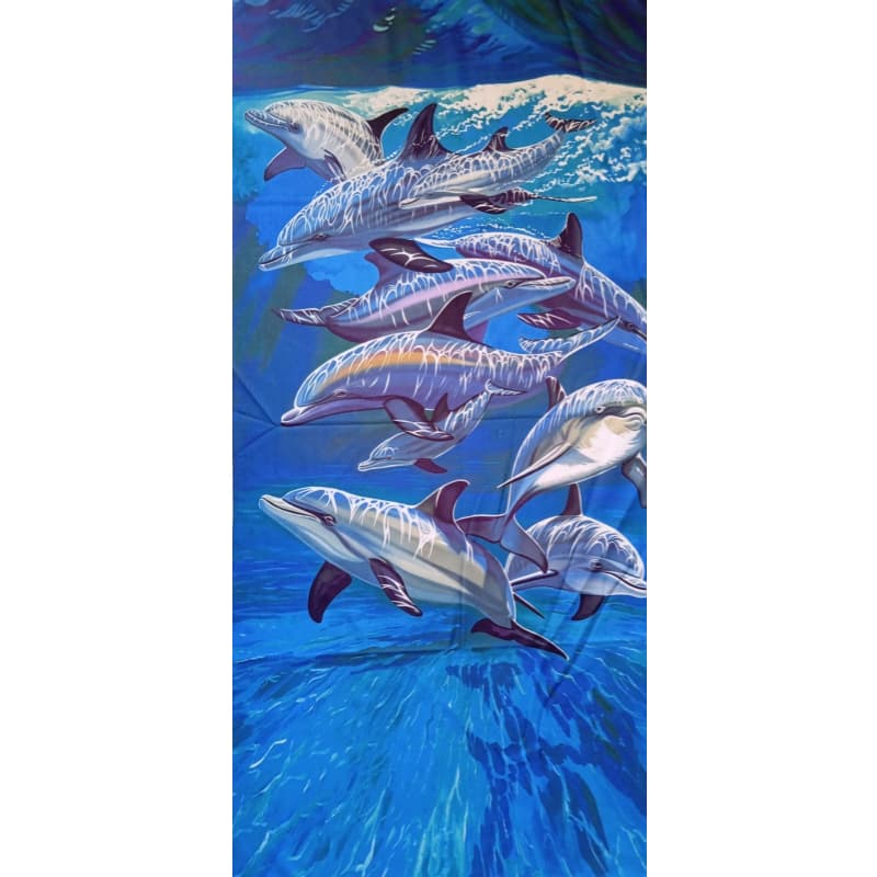 Toalha De Banho Infantil Natureza Animais Golfinhos Praia Piscina