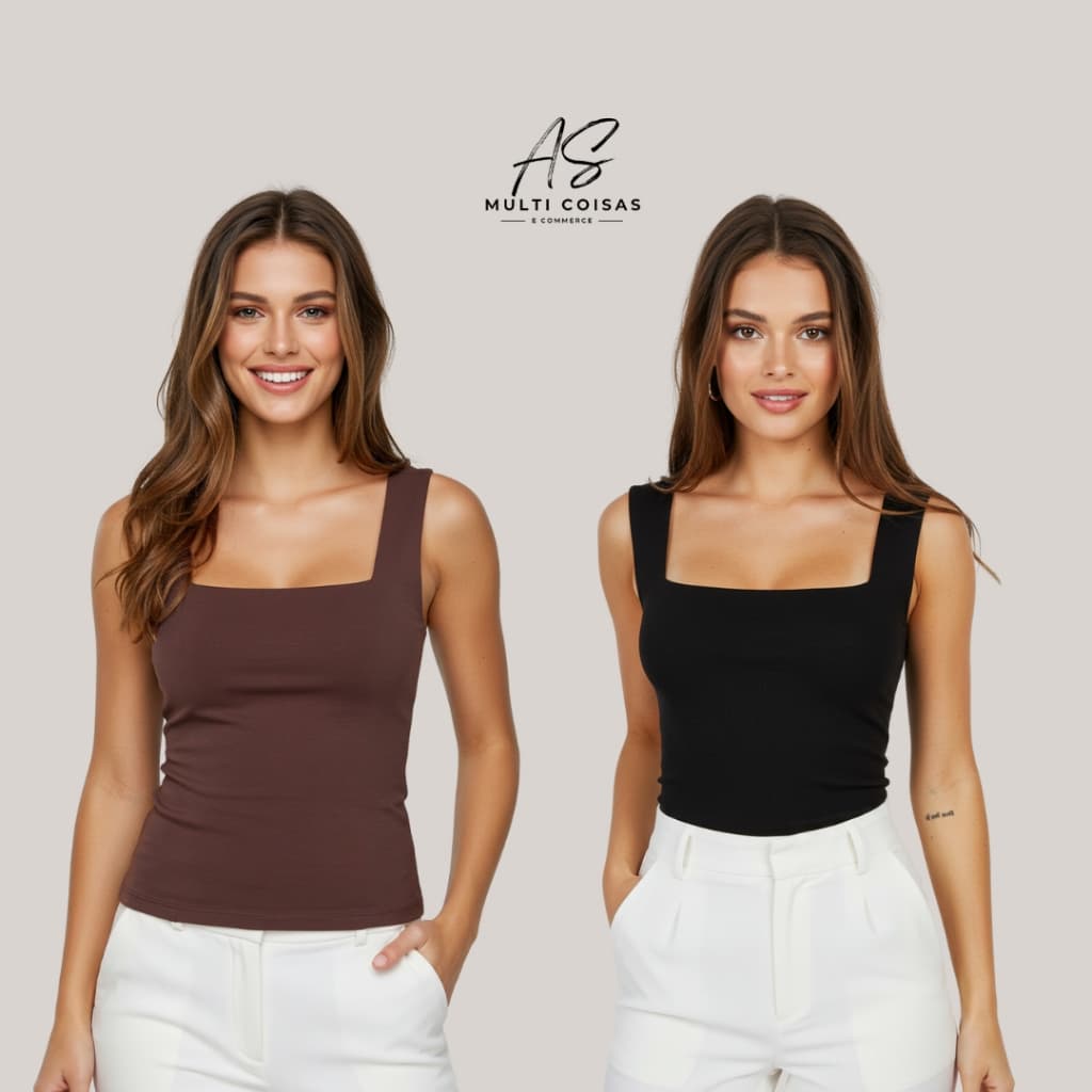 Kit 2 Blusinha Regata - Alça Grossa Forro Frontal Ótimo Para P Dia A Dia Faculdade E Trabalho