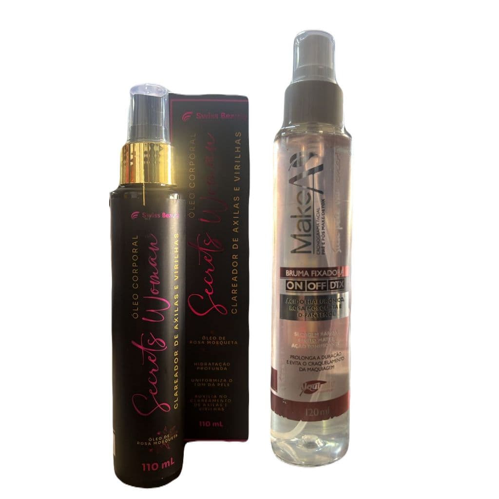 Clareador Secrets Woman e Bruma Fixadora Rosa mosqueta
