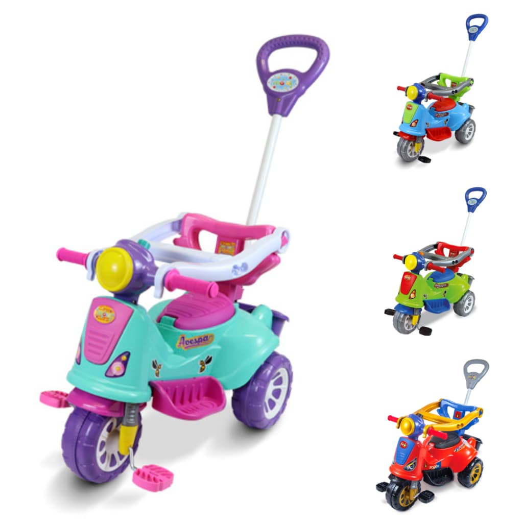 Triciclo Infantil Maral Avespa 2 em 1 Passeio e Pedal - CORES