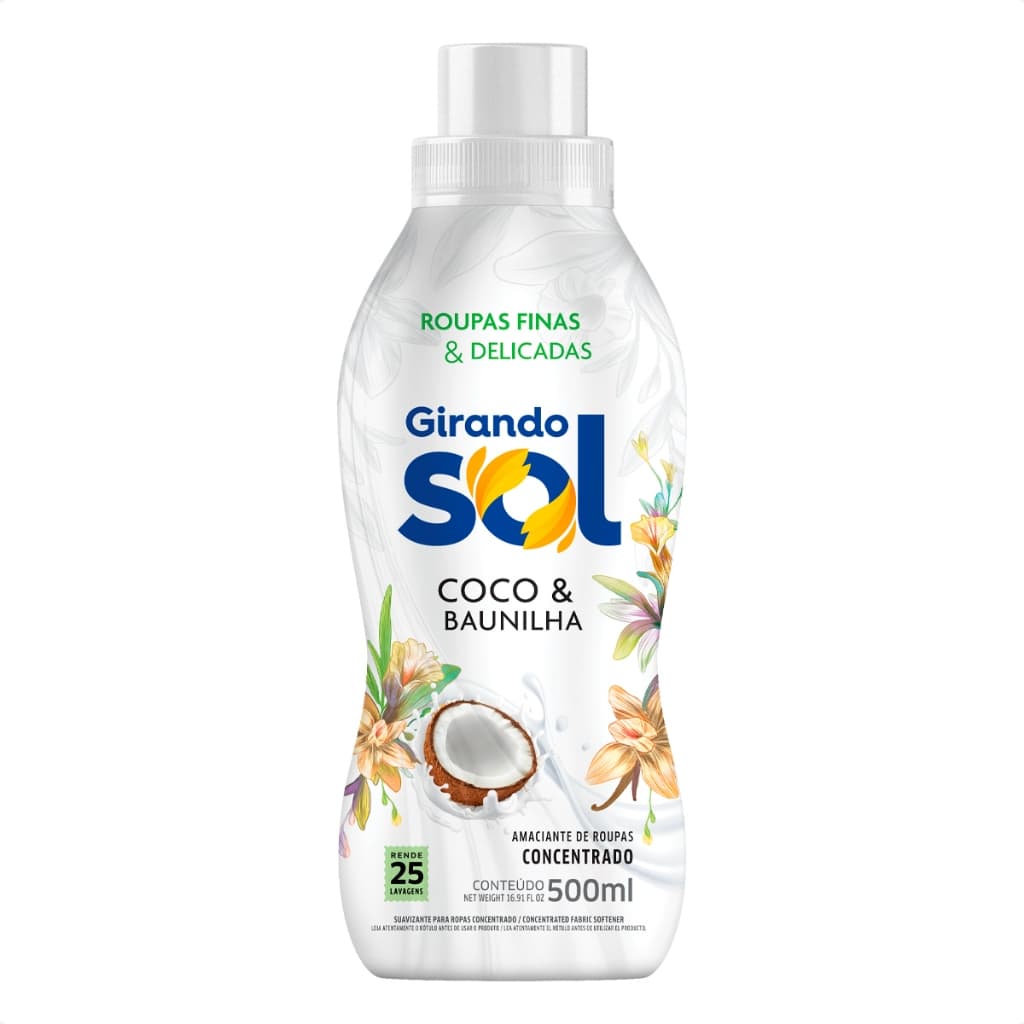Amaciante Concentrado Coco E Baunilha Girando Sol 500 ML