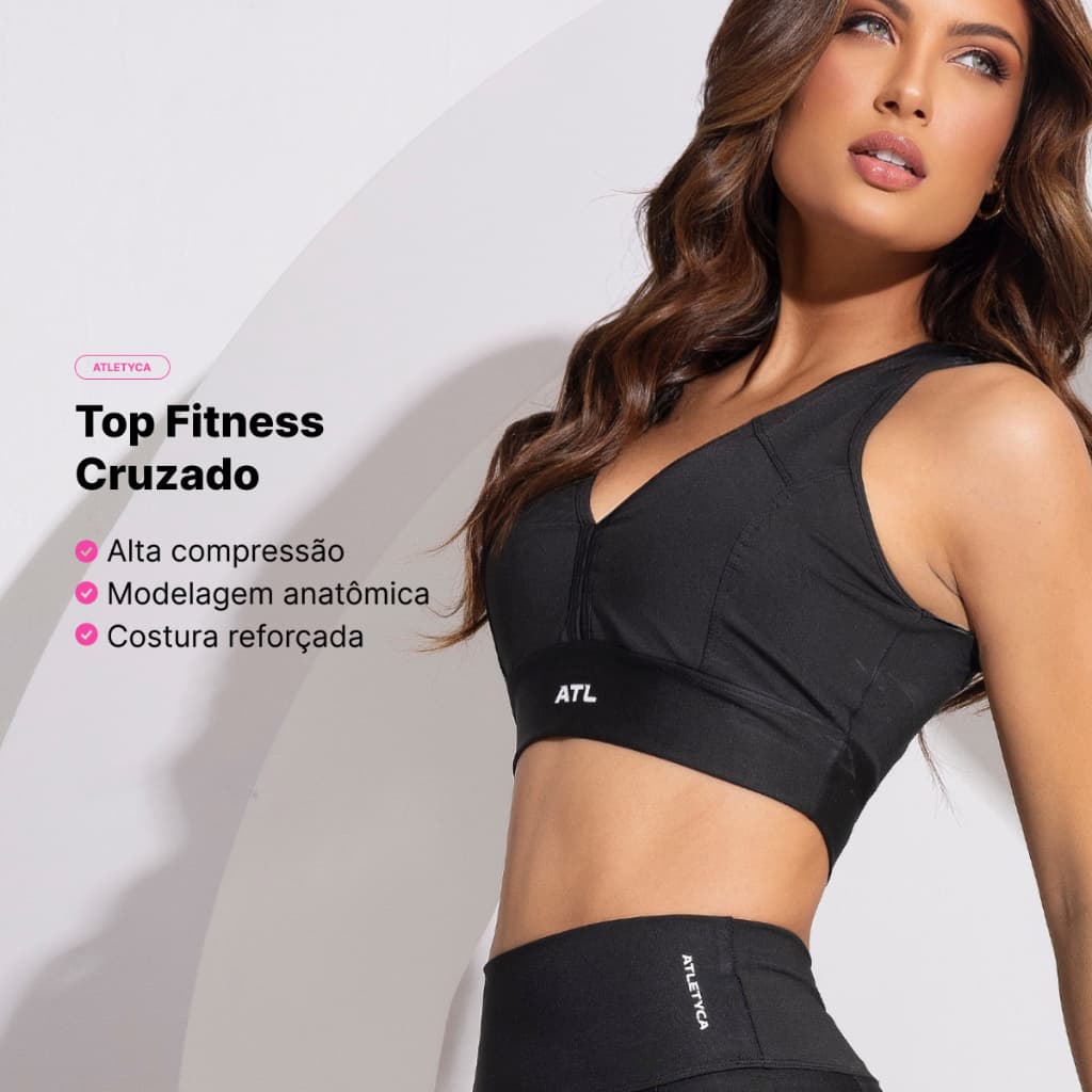 Top de Alça Cruzadas Fitness Feminino Atletyca – Conforto
