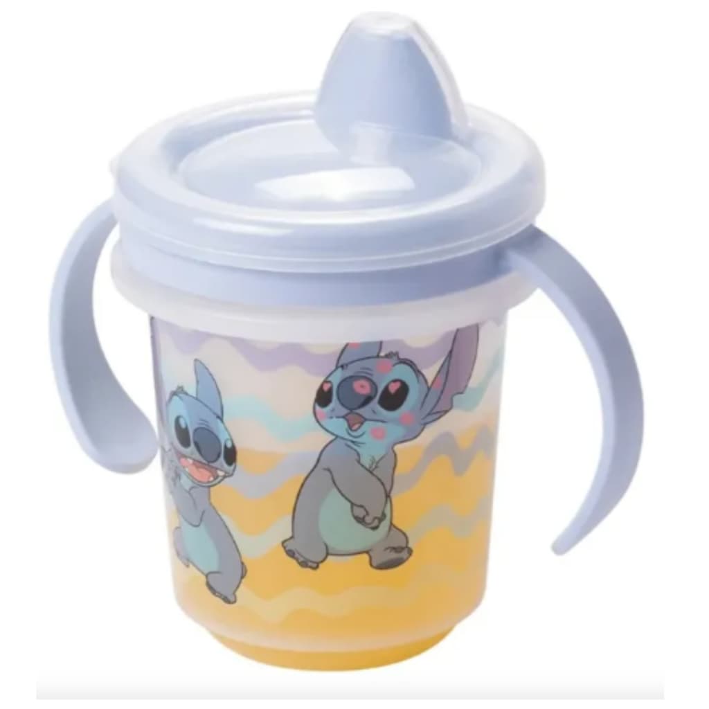 Copo Infantil  Transição Decorado Com Tampa e Alça  330ML Plasútil