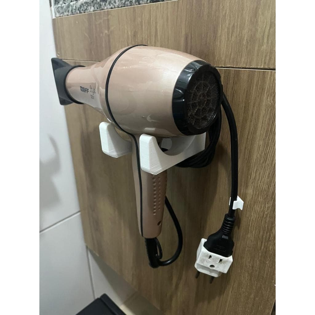 Suporte Porta Secador De Cabelo Adesivo Para Parede Sem Furos Cabelos Organizador Adesivo