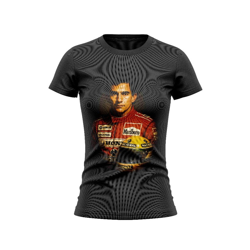 Camiseta Feminina Fórmula 1 Ayrton Senna Algodão Premium