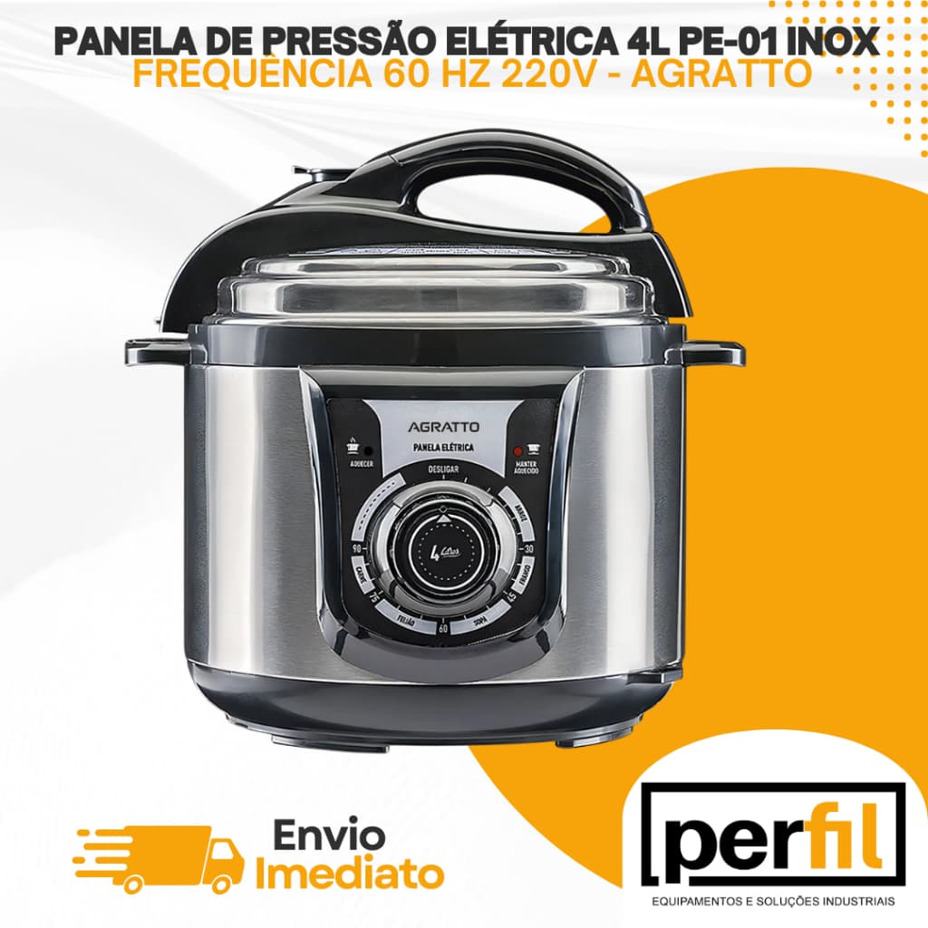 Panela de Pressão Elétrica 4 Litros Agratto Inox 220V Premium
