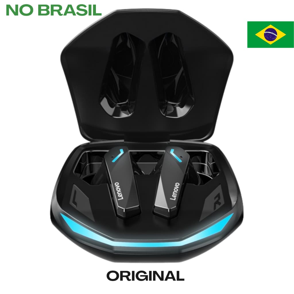 Fone De Ouvido Lenovo GM2 PRO Gamer Led Sem Fio Bluetooth 5.3 Com Microfone duração Envio rápido