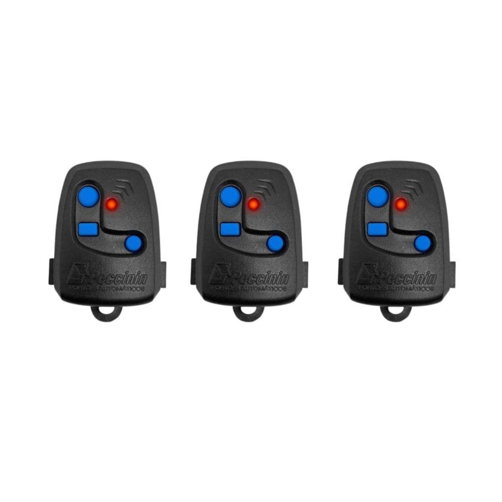 Kit 3 Controles Remotos Pilhas Residência Portão  Peccinin Nice Frequência 433,92 Tx 3C Preto