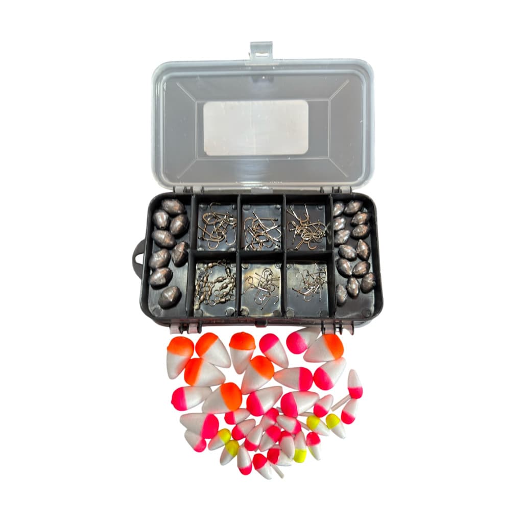 Kit Pesca Esportiva Estojo Premium Anzol Chumbo Girador Boia