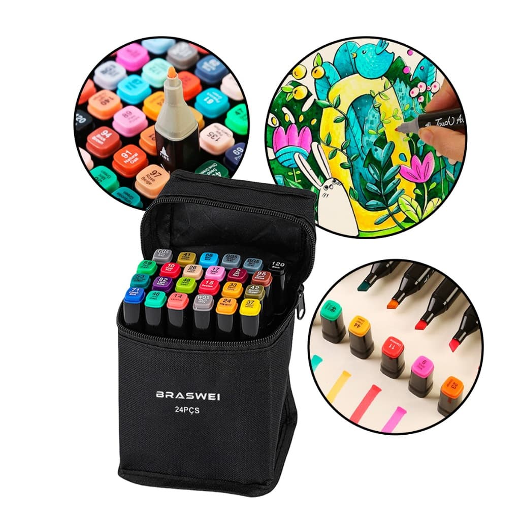 Canetinhas para Coloridas Canetas Ponta Dupla Kit Canetas Coloridas Marca Texto Artístico Canetas Para Lettering Canetas