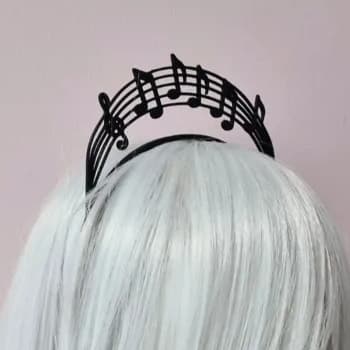 Tiara Notas Musicais -  Acessório de Cabelo Tiara 3D
