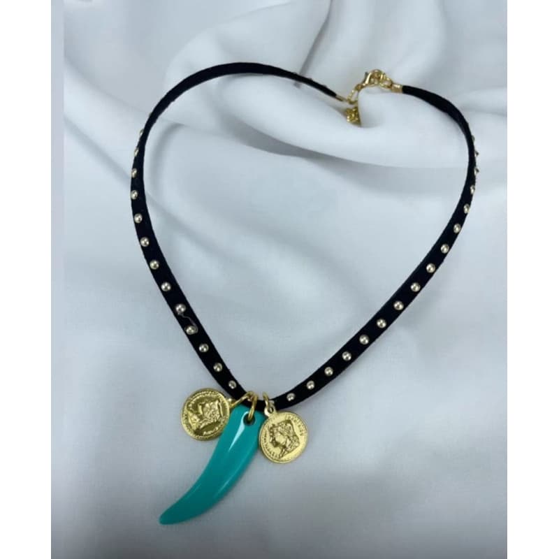 Colar Choker Feminino – Couro Camurça Charmoso e Versátil /Gargantilha Cordão Feminina Courinho.
