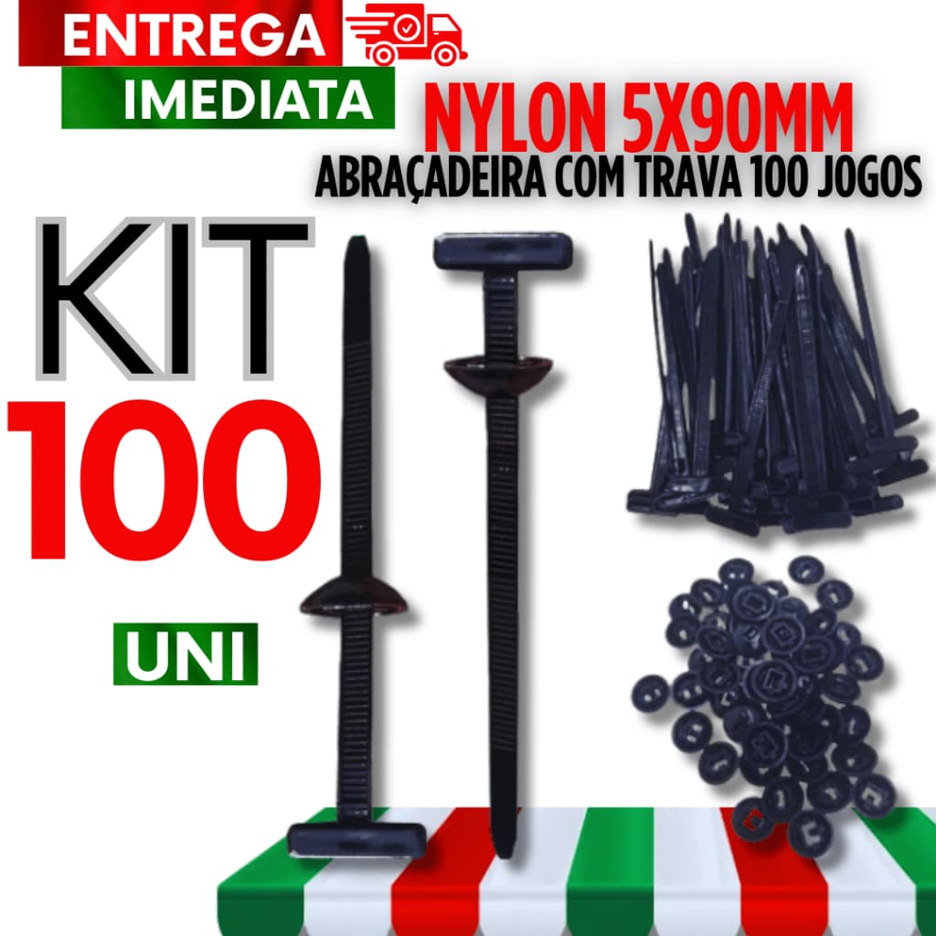 Conjunto 100 abraçadeira nylon 5X90MM alta Qualidade e Resistencia a suas emergências linha premium