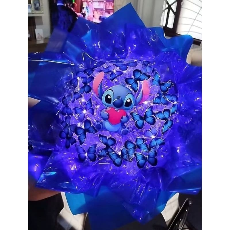 Buquê Stitch | Buquê de Borboletas Stitch com 25 Borboletas com led | LEIA A DESCRIÇÃO