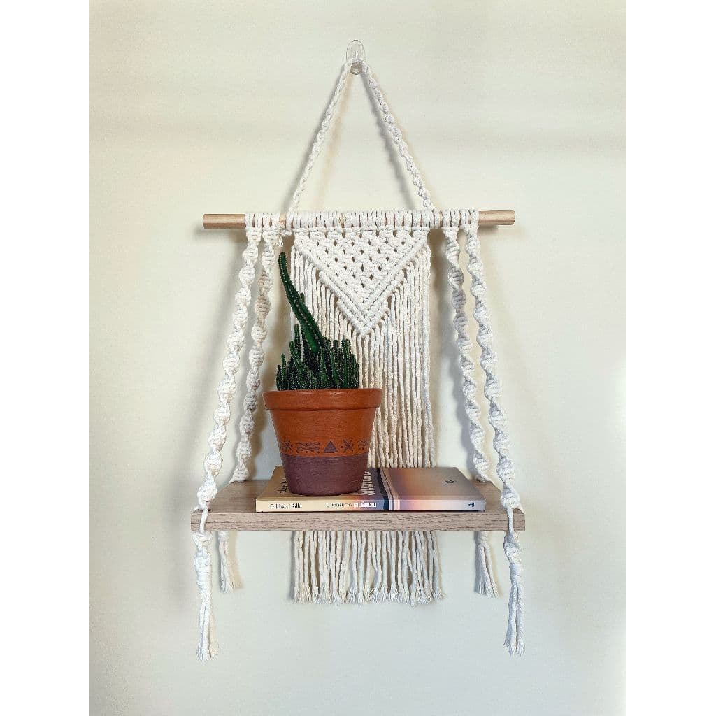 prateleira macrame mdf lindo acabamento prateleira suspensa prateleira decorativa