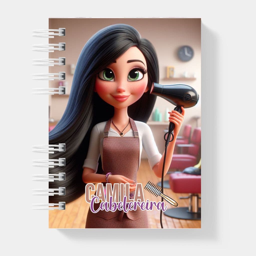Agenda Cabeleireira Personalizada – 200 Paginas  Capa Dura | Agendamento de Horários | Papel 75g