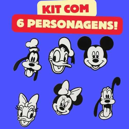 Ímãs de Geladeira turma do Mickey e Minnie  - Kit com 06 unidades , quadro magnetico