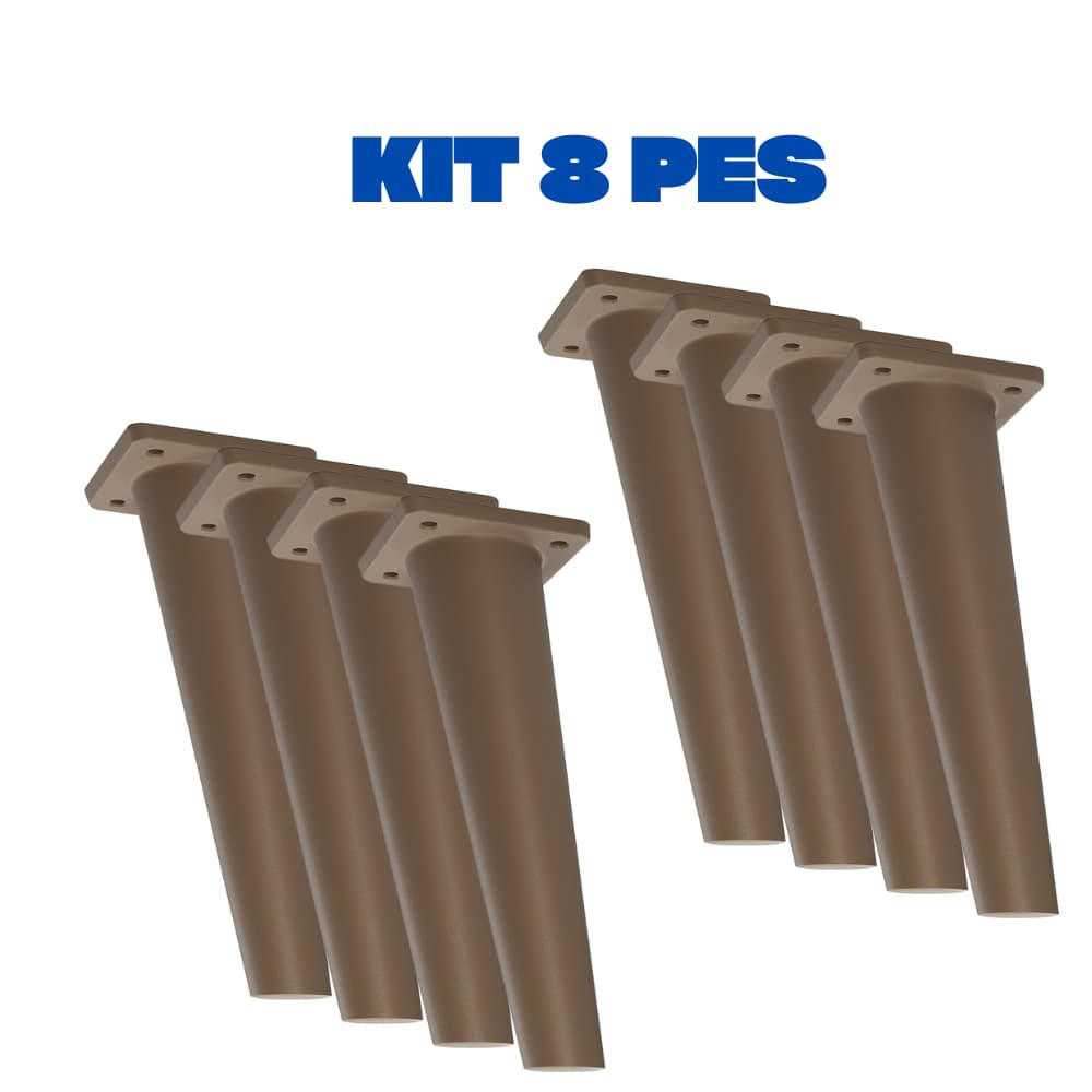 Kit de 8 Pés Retrô de Plástico Cor Caramelo – Suporte Resistente, Ideal para Madeira e MDF - Moveis