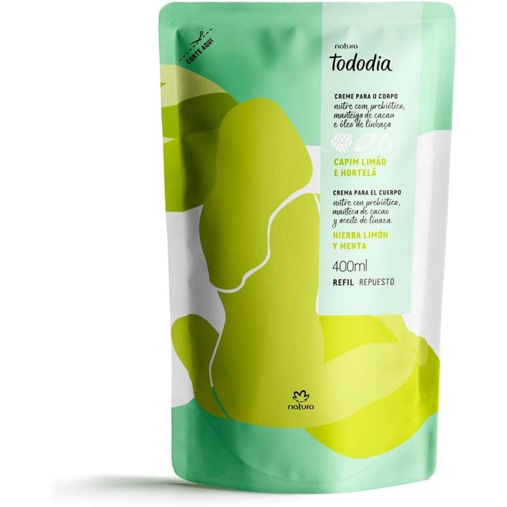 Refil Creme Desodorante Nutritivo Para o Corpo Tododia Capim Limão e Hortelã 400 ml Natura VAL - 05/2027