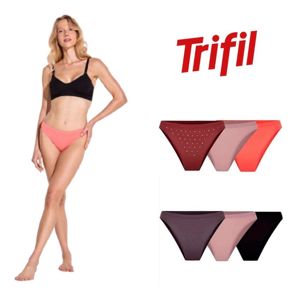 Kit/3 Calcinha Biquíni Trifil C01087 Sem Costura Microfibra