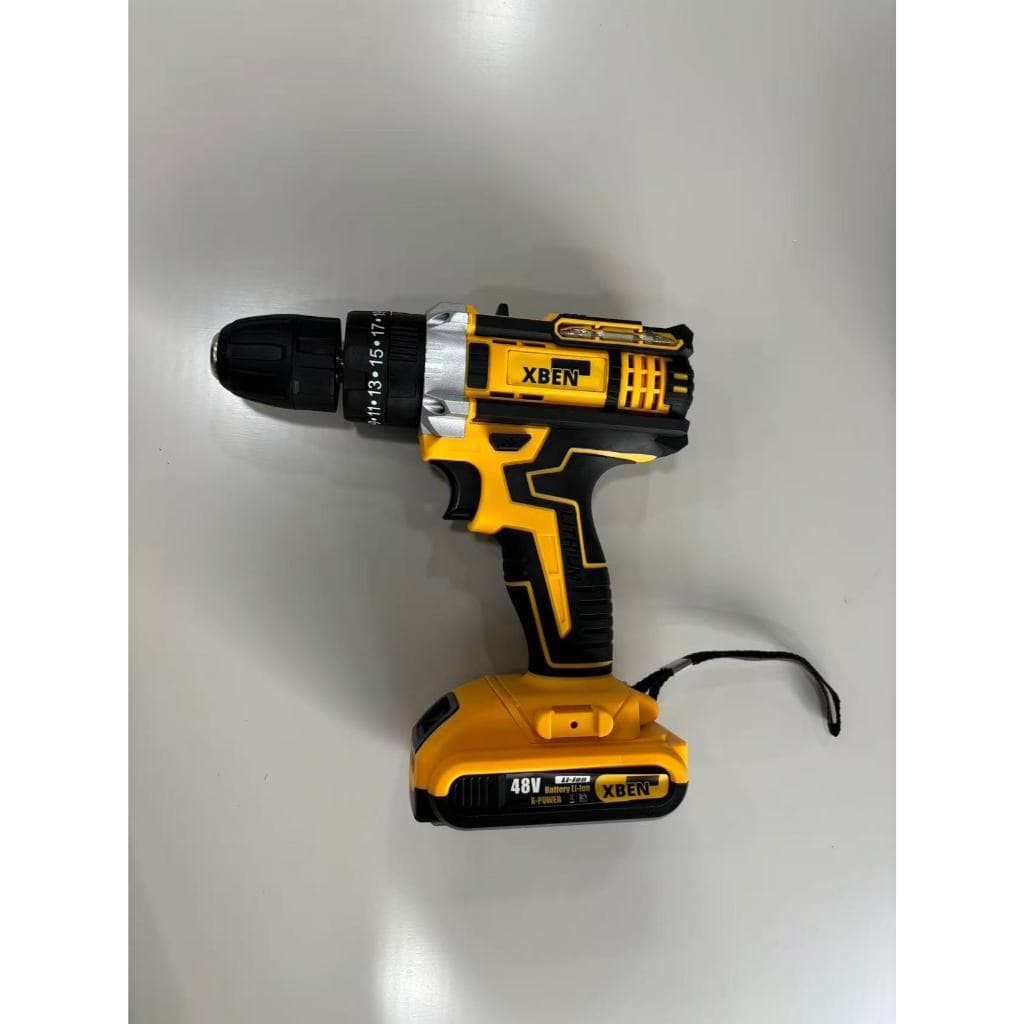 Parafusadeira/furadeira 48v Brushless + Acessórios 30pç Xben AmareloParafusadeira/furadeira 48v Brushless + Acessórios 3