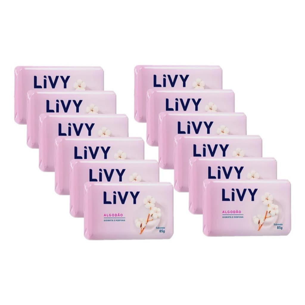 Atacado C/12 Sabonete Em Barra Livy  85g Escolha sua fragrância