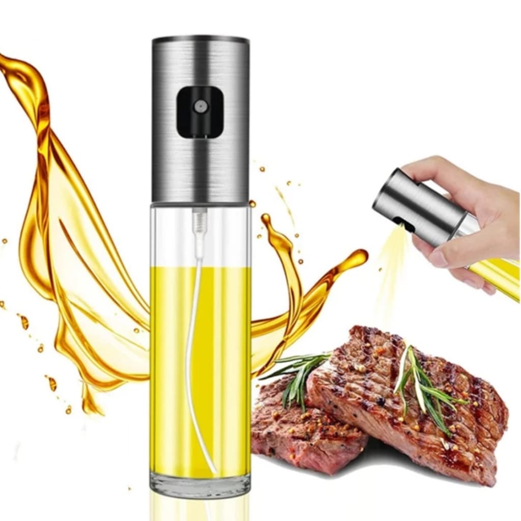 Borrifador Spray de Azeite Vinagre Óleo em Vidro 100ml Pulverizador Dosador Essencial Para Cozinha