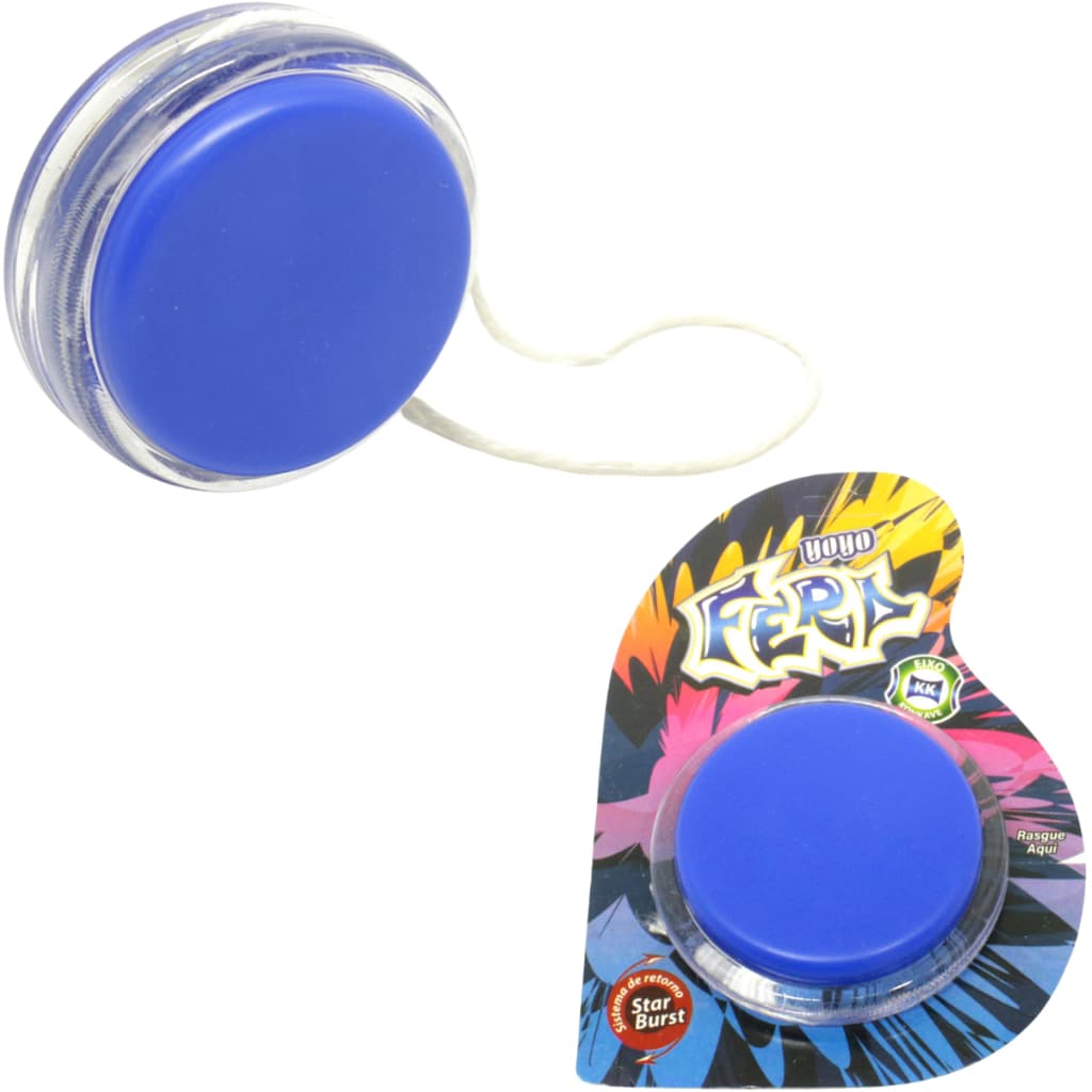 Ioiô Infantil Clássico yo yo Azul Brinquedo Retrô Divertido e Educativo