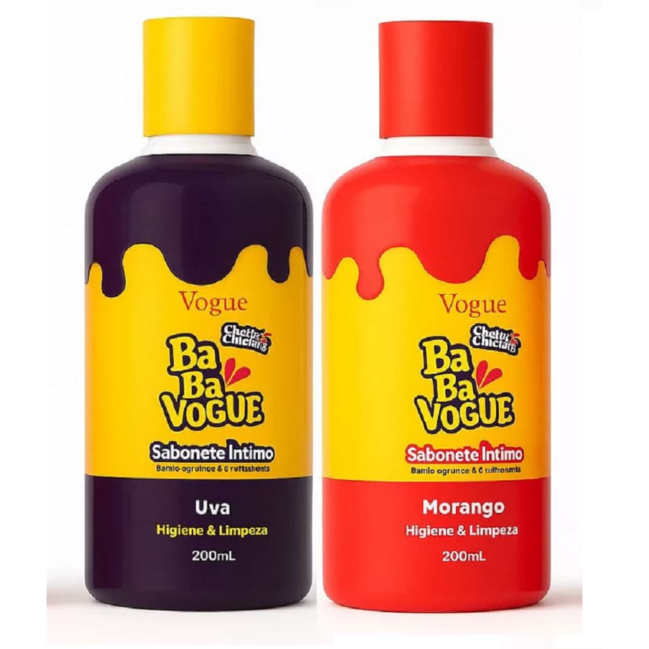 Sabonete Liquido Intimo Baba Vogue Chiclete  Uva e Morango Higiene Íntima Cuidado