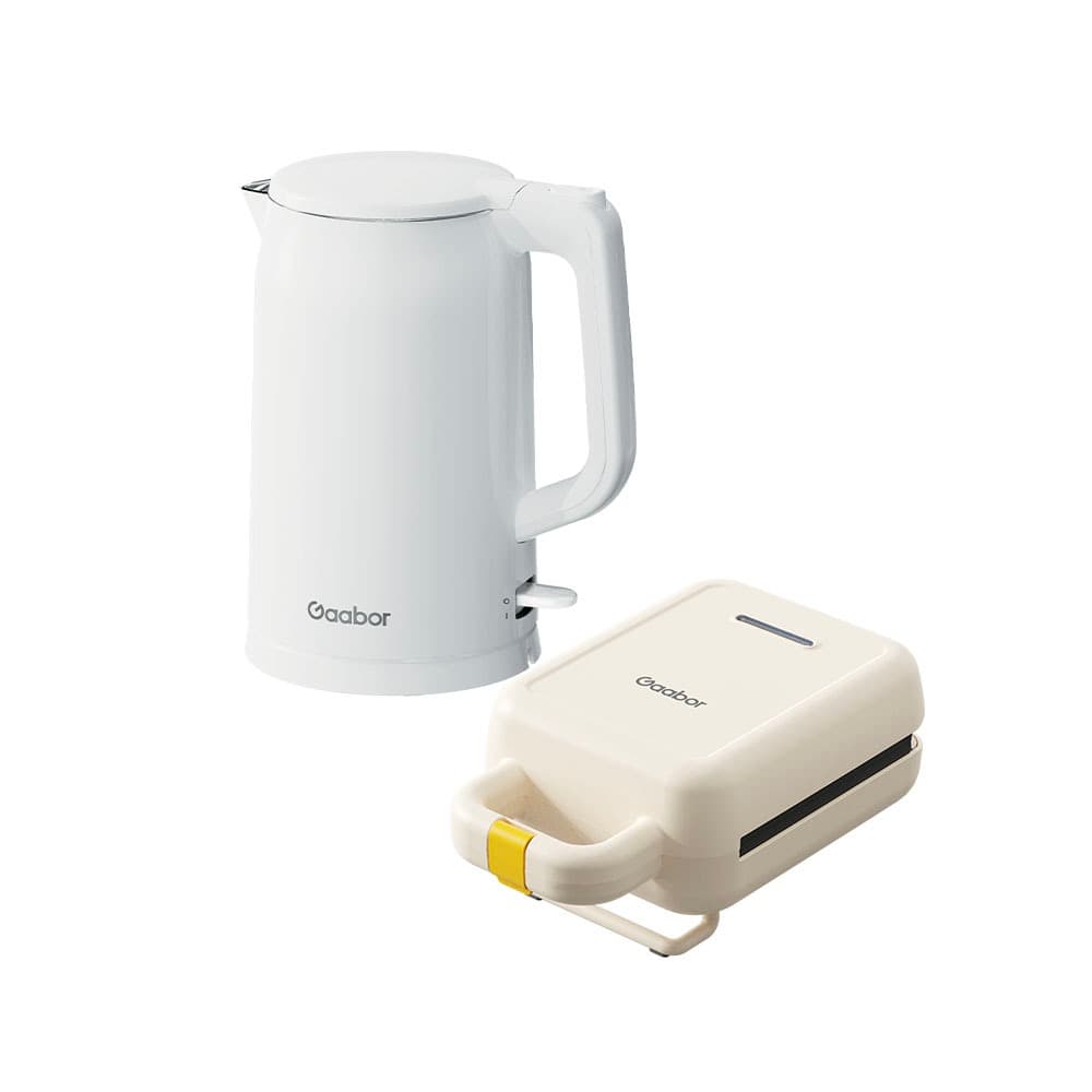 [Venda em Conjunto] Gaabor Chaleira Elétrica 1,7L EK20M + Sanduicheira Elétrica SM60M Temperatura Constante Dupla Face