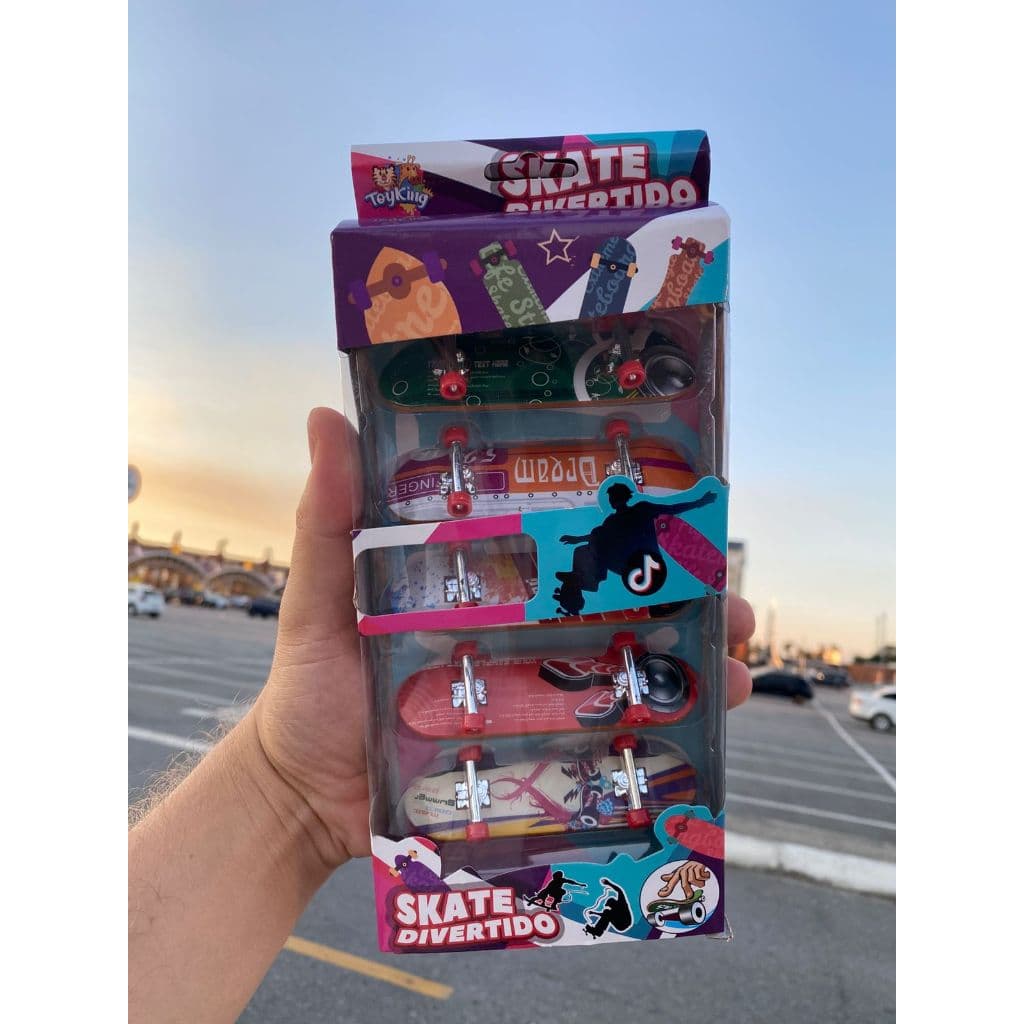Kit 5 Skates de Dedo Miniatura Brinquedo Menino Menina Colecionável
