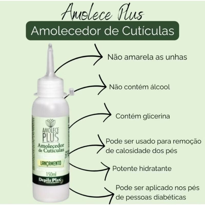 Amolecedor de cuticulas kit 2 un 150ml cada depile plus top de Uberlândia para o brasil
