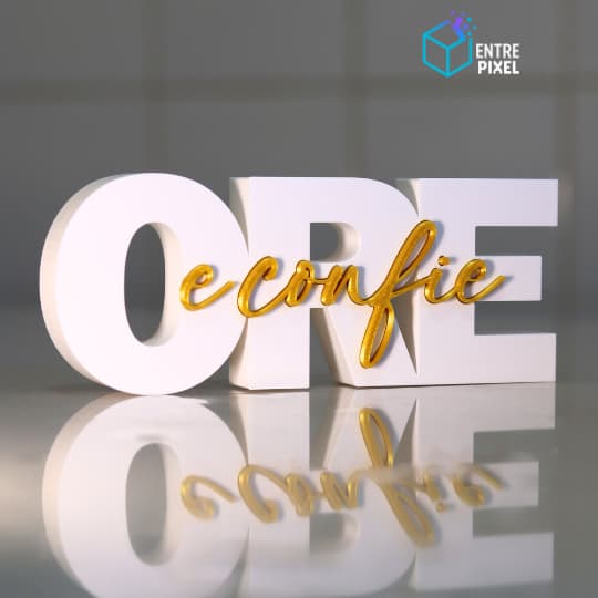 Placa Decorativa ORE e Confie em Impressão 3D – Decoração de Fé e Inspiração