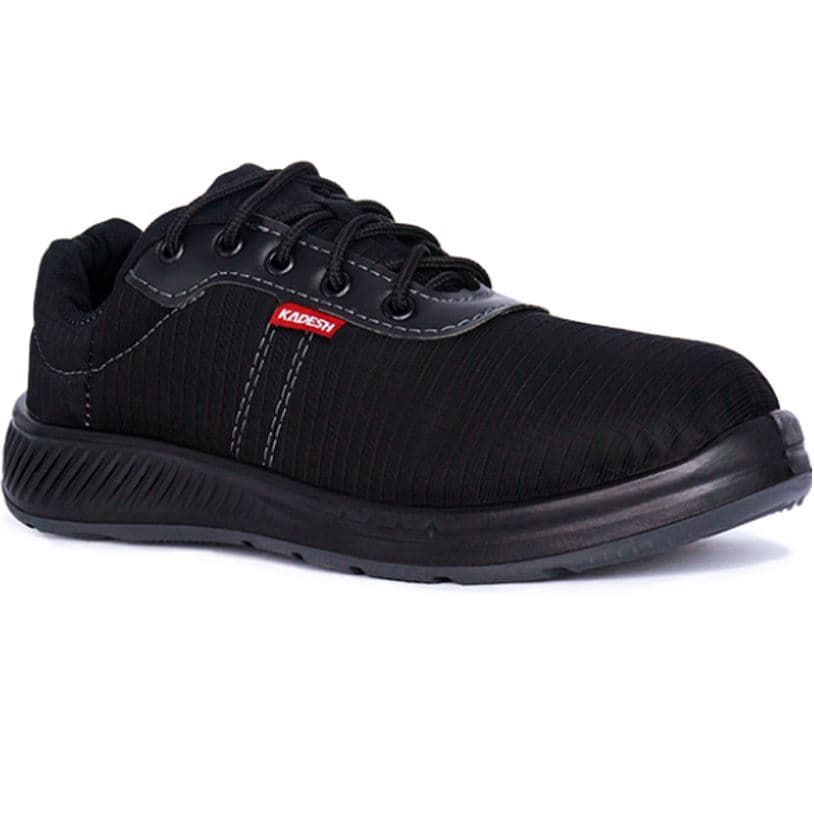 Tênis de Amarrar Preto Kadesh CA42616 Moderno, Leve, Bonito, Confortável, Resistente, Unisex, Transpirável, BIco de PVC.