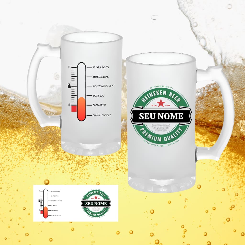 Caneca de Chopp Personalizada -> Vidro Jateado