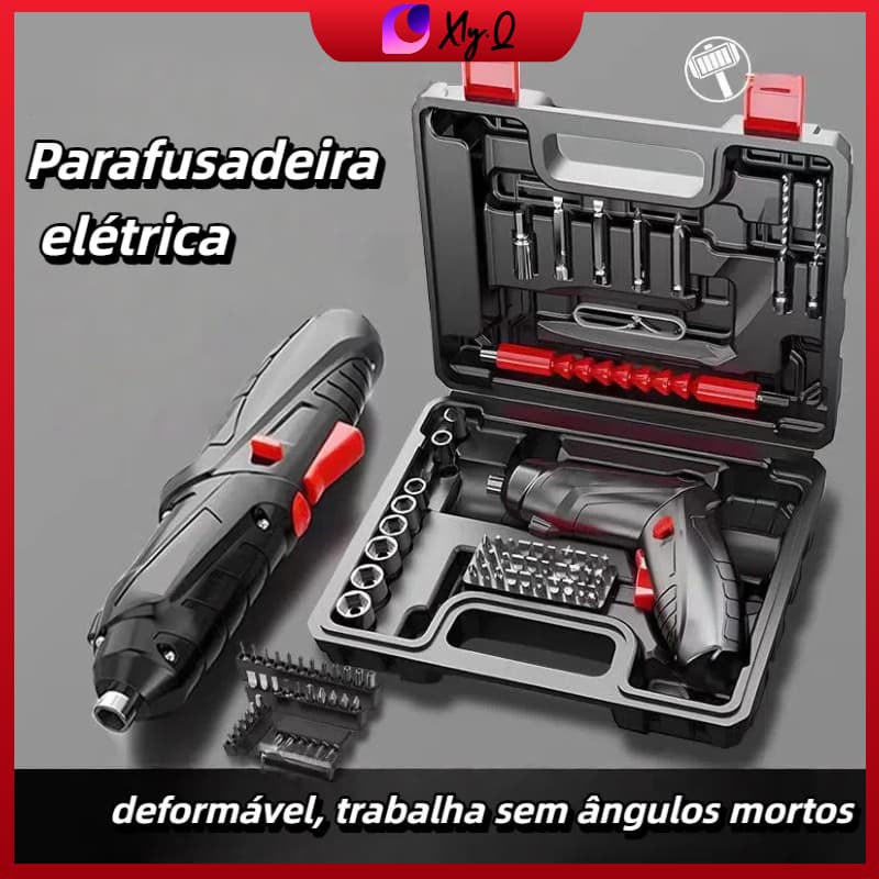 último modelo Kit Parafusadeira Doméstica com maleta Leve Portátil Type -C Recarregável