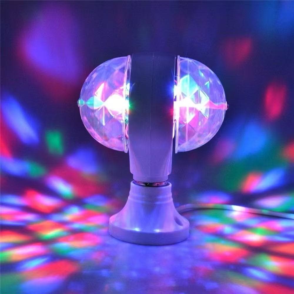 Lâmpada Dupla Led Globo Colorido Giratório Discoteca Festa, Balada e Aniversário