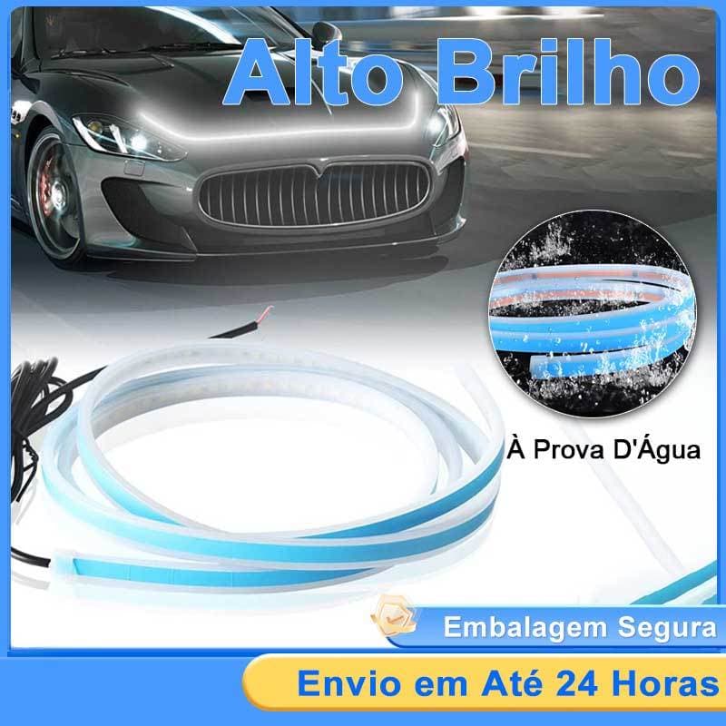 Led Luzes Diurnas Drl Com Sinalizador Acessórios Para carros Fita LED Automotiva Branca Azul 1.5M/2M