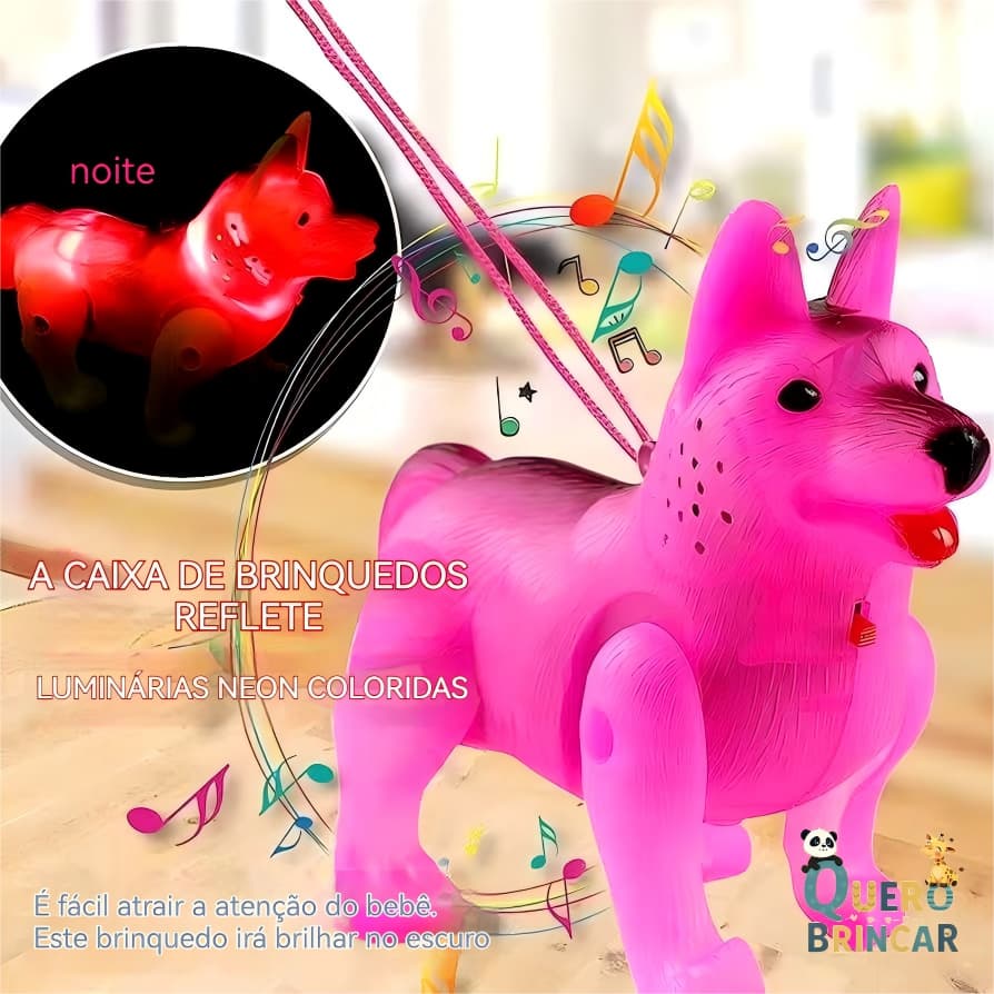 Brinquedo Lobinho Cachorro - Anda com Som e Luz | Diversão para Crianças Pequenas