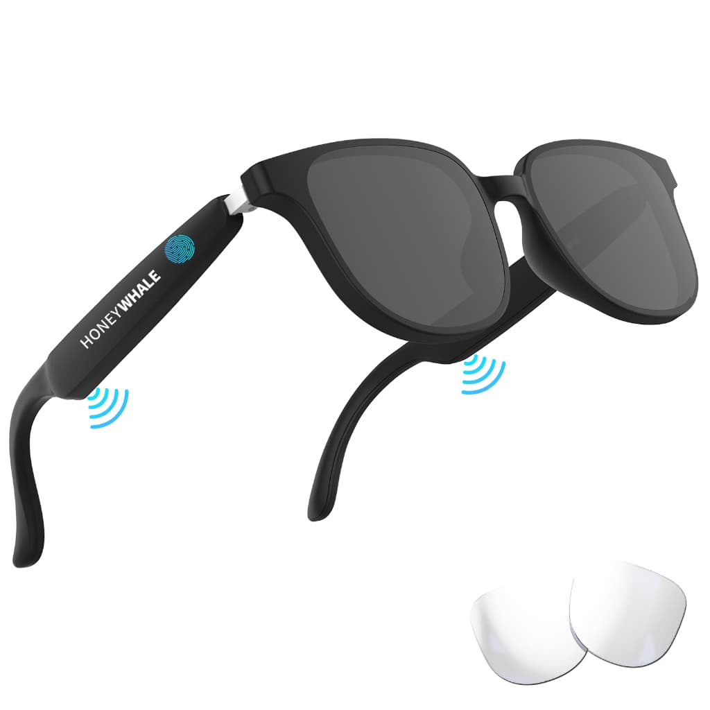HONEYWHALE GL-08 Óculos de Sol Bluetooth Sem Fio, Esportivos Inteligentes/Alto-falante