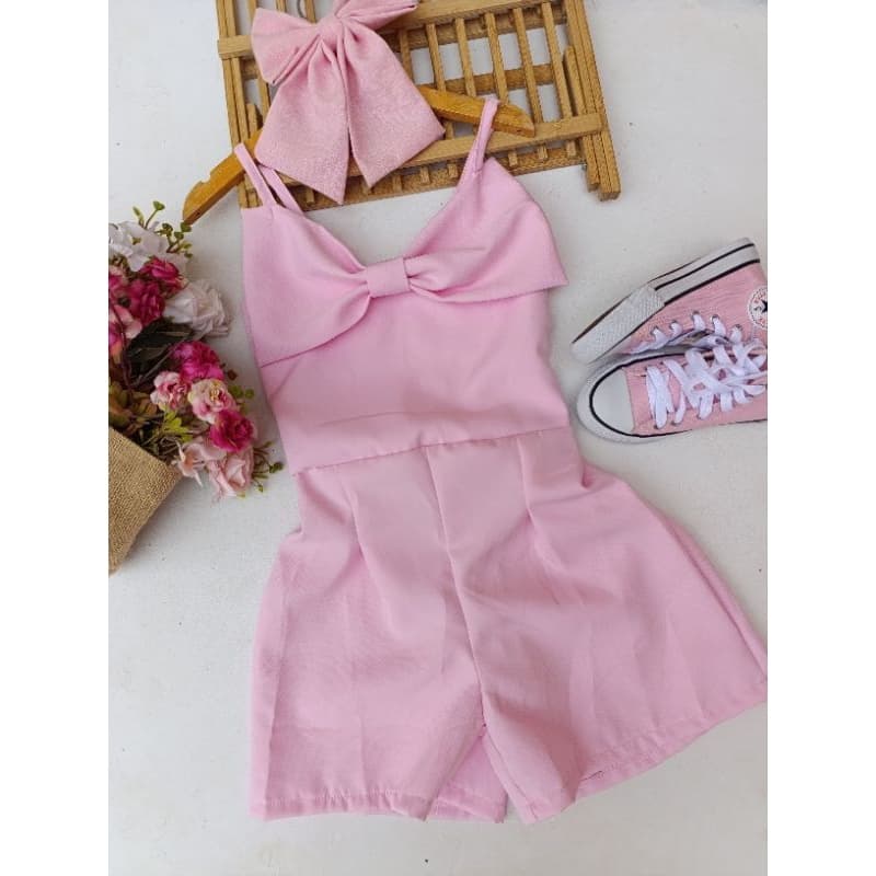 Macacão laço infantil/moda blogueirinha/loja infantil