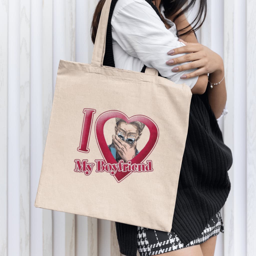 Bolsa Ecobag Jujutsu Kaisen Personagem Anime Mangá Tendência Eu Amo Meu Namorado Sacola Ecológica Vintage Moda Geek